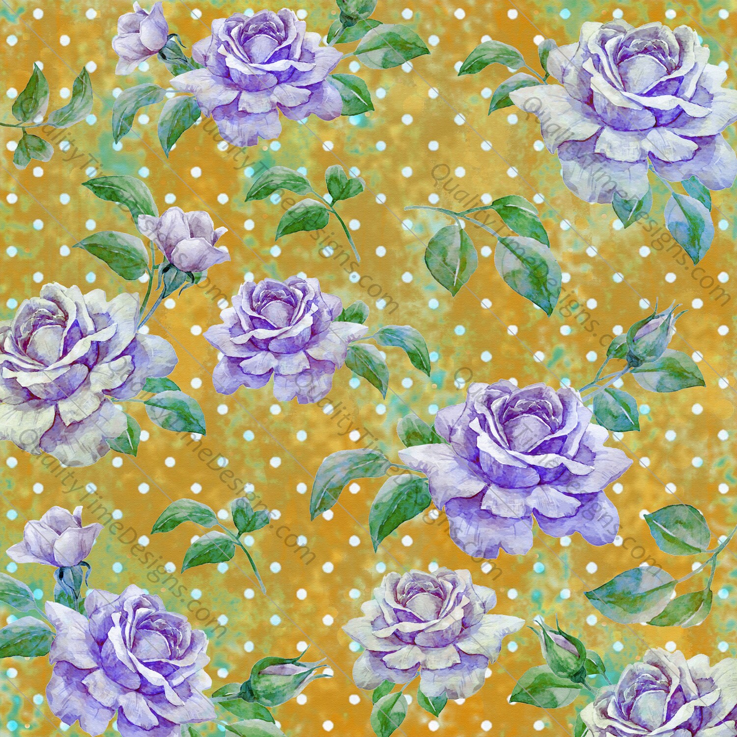 Download Funky Floral Polka Dot Digital Wallpaper 12x12 300 dpi ...