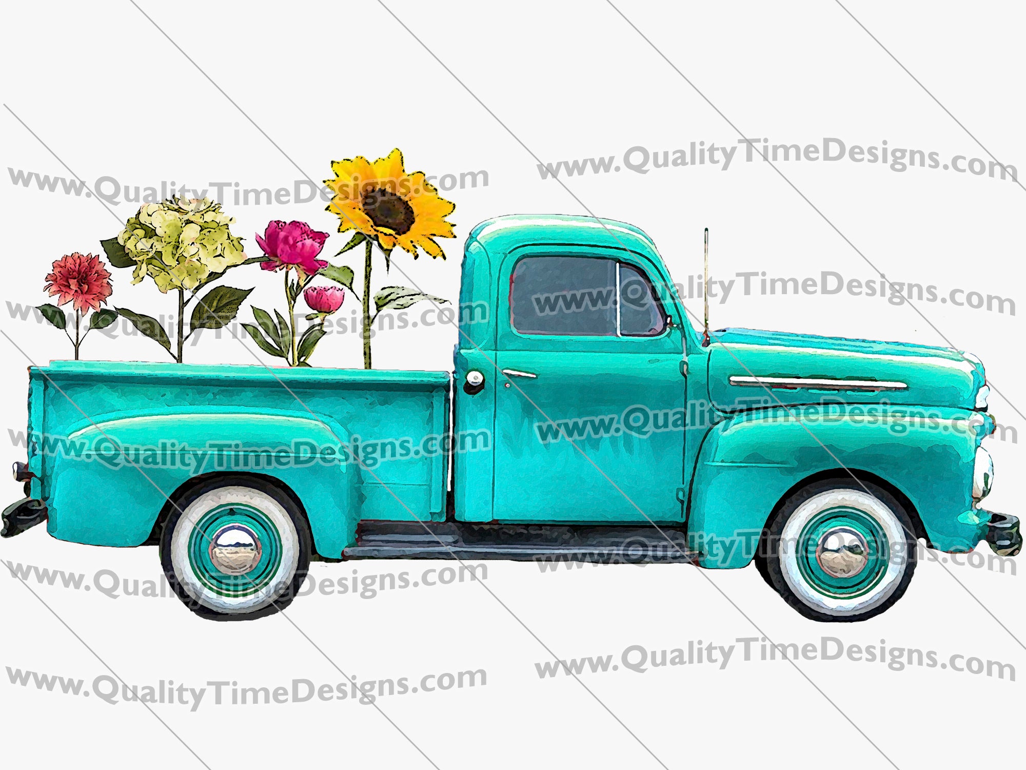 Free Free Vintage Truck With Flowers Svg 430 SVG PNG EPS DXF File