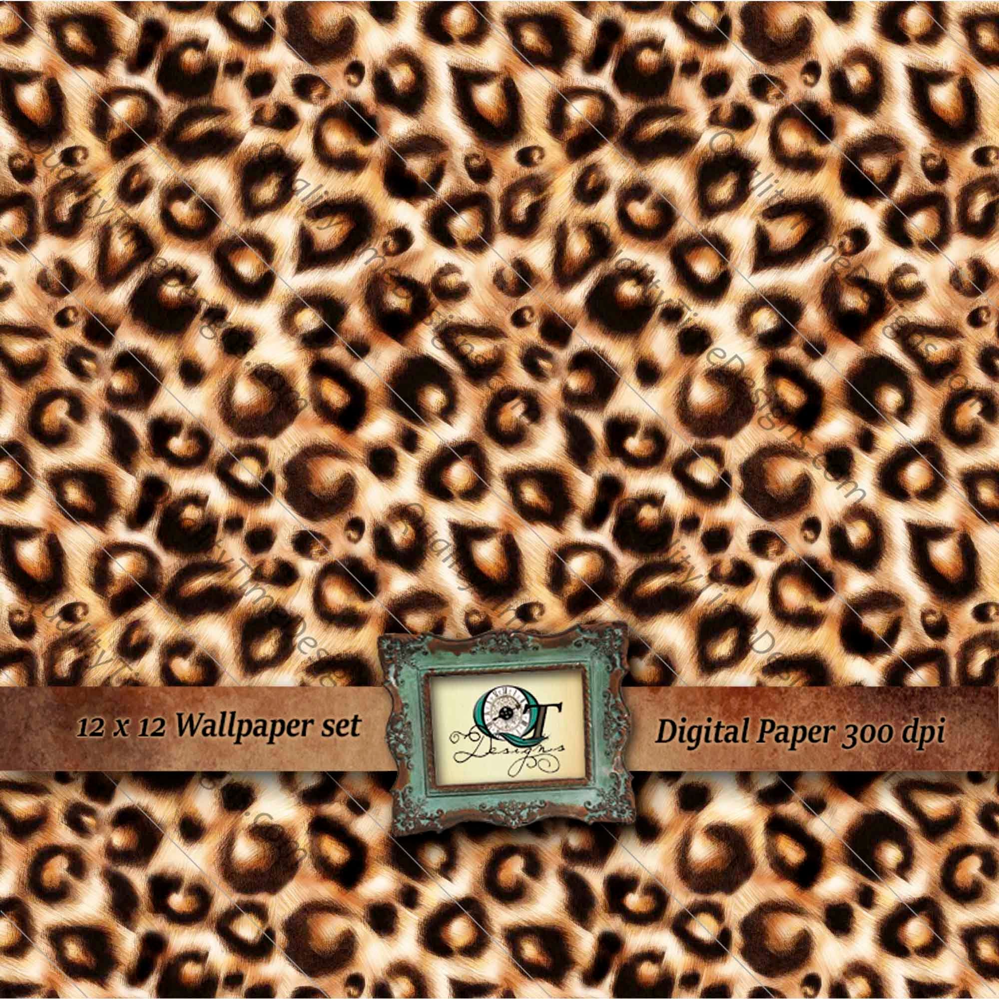 Single Animal Print 005 Leopard Print BOHO Cheetah Digital Wallpaper