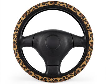 Funda para volante de coche con estampado de leopardo / Volante con estampado animal