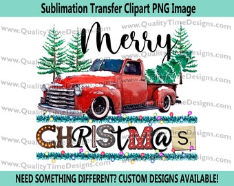 Merry Christmas 003 - Sublimation Clipart Transfer Design PNG Artwork - by Quality Time Designs