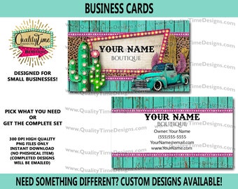 Vintage Diva Set Premade Design for Custom Business Cards Full Color Printing Front and Back marquee truck crown cactus vintage Vintage Diva Set Premade Design for Custom Business Cards Full Color Printing Front and Back marquee truck crown cactus vintage