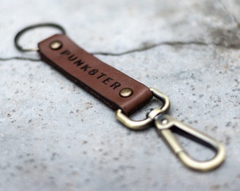 Leather  hipster key ring