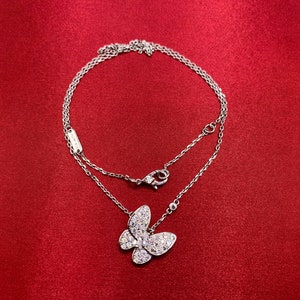 925 Silver Butterfly Necklace with Cubic Zirconia