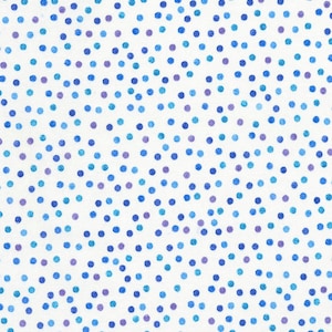 Dots Fabric - Texture Dots - Trésor intemporel - Tissu en coton - Tissu Bleu - Tissu blanc