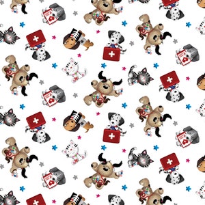 Big Hugs - 1 yard cut  - Henry Glass Fabric   - Cotton Fabric - quilting fabric - Dog Fabric
