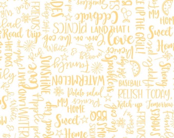 Red, White & Bloom 1 Yard Cut Kim Christopherson, KimberBell Wordy Words