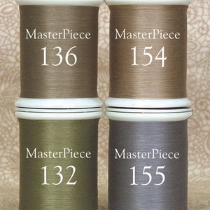 Bomullstråd - Master PieceThread - Superior Threads - Egyptisk tråd - Mörk neutral tråd - Bomullstrådset