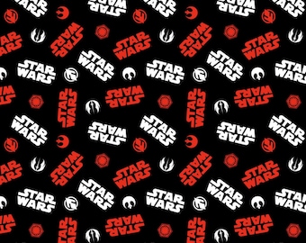Star Wars - 1 Yard Cut  - Camelot Fabric - Cotton Fabric - Star Wars Logo Fabric