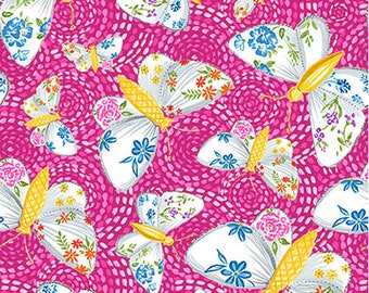 Butterfly  Fabric - 1 Yard Cut - Mask Fabric - Quilting Fabric - Cotton Fabric