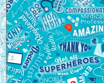 Thanks Fabric - 1 Yard Cut - Timeless Treasures  Fabric - Quilting Fabric - White fabric - Mask Fabric