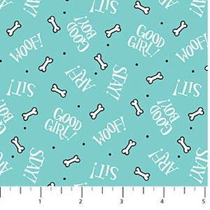 Doodle Dog - 1 Yard Cut - Cotton Fabric -  Northcott Fabric - Quilting Fabric - Mask Fabric