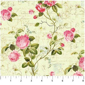 Floral Fabric - Fabric Cut -  21812 71 - Northcott Fabric - Cotton Fabric - Floral Fabric - Romantic fabric