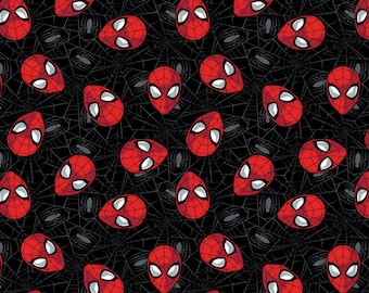 Spiderman - 1 Yard Cut  - Camelot Fabric - Cotton Fabric - Mask fabric -  Kawaii Marvel