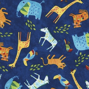 Safari-Tiere - 1 Yard Schnitt - Timeless Treasures Stoff - Baumwollstoff