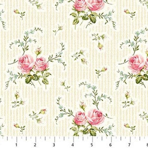 Floral Fabric - 1 Yard Cut -  21813 11 - Northcott Fabric - Cotton Fabric - Floral Fabric - Romantic fabric