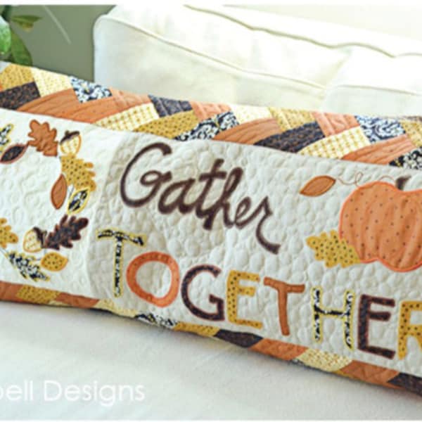 Gather Together - KimberBell Bench pillow  - Embroidery CD - Autumm bench pillow