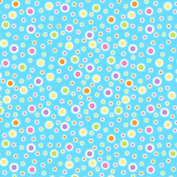 Blue Dots  Fabric - Emelia Dreams on Fabric Cut -  Fabric - Quilting Fabric - Cotton Fabric