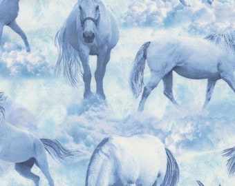 Blue unicorn - 1 yard cut Fabric  - Timeless Treasure  - Cotton Fabric - quilting fabric
