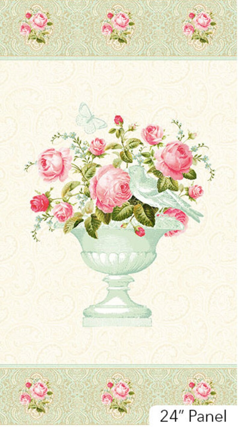 Floral Panel Fabric 21809 11 Northcott Fabric Cotton Etsy