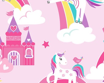 Unicorn Magic - 1 Yard Cut  - cotton fabric- quilting fabric - Fabric - Mask Fabric