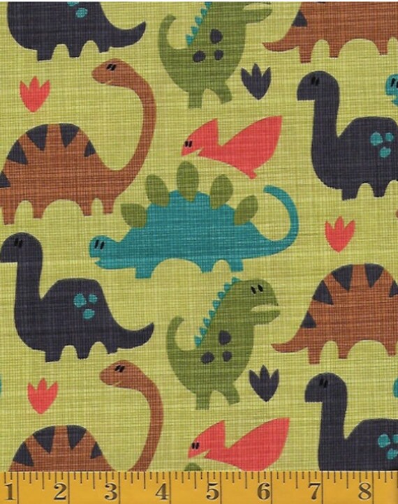 Dino-rific dinasaurs en Azul 100/% tela de algodón de Studie e