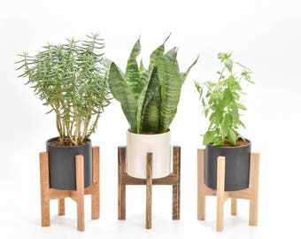 Small - Mid Century Modern Planter, Mid Century Planter Stand, Modern Planter with Stand, Mid Century Planter Pot, West Elm Planter Stand