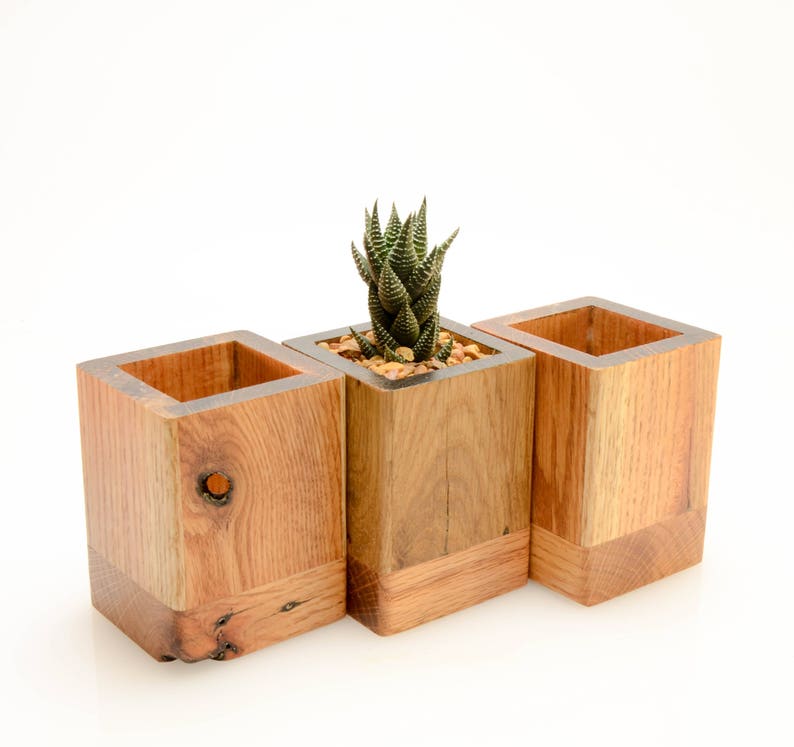 Small Minimalist Planter Desk Mini Wood Image 0