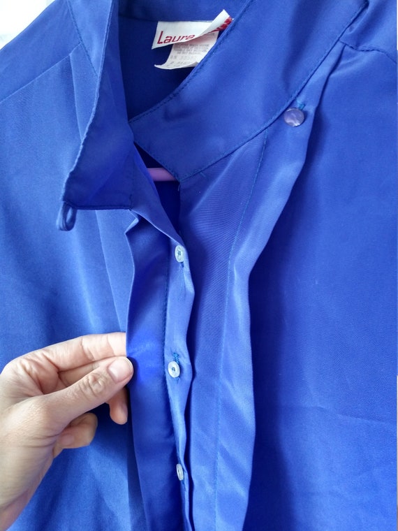 Vintage Laura Mae royal blue blouse