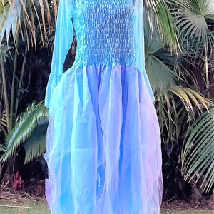 PLUS SIZE Women&#39;s Fairy Dress with Sleeves - (Size: AUS 18-24) - Light Blue & Lilac