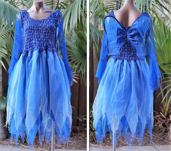 blue fairy dress womens Ethereal Blue Lace Fairy Dress Blue / M main image 0