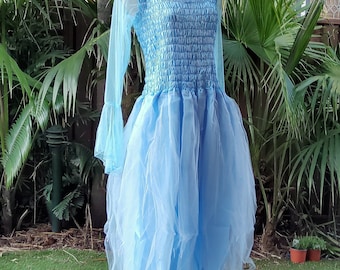 PLUS SIZE Women's Fairy Dress with Sleeves - (Size: AUS 18-24) - Light Blue