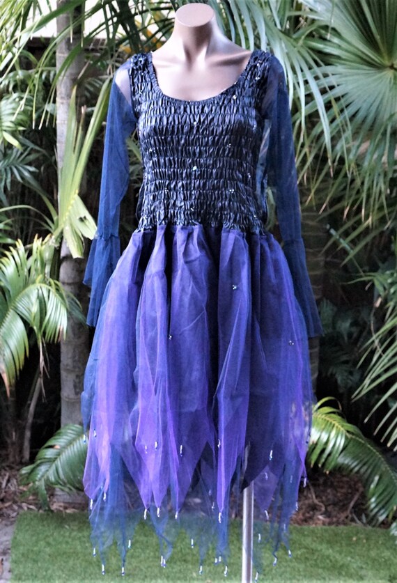 Fairy Dress (with Sleeves and Wings) - Women's ONE SIZE (aus 8-16) -  Midnight Blue & Purple - Etsy