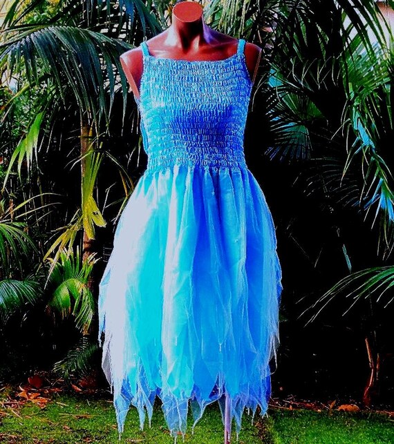 Fairy Dress - Women's PLUS SIZE (Aus 18-24) - Sky Blue & Lemon Fairy Dress - Women's PLUS SIZE (Aus 18-24) - Sky Blue & Lemon