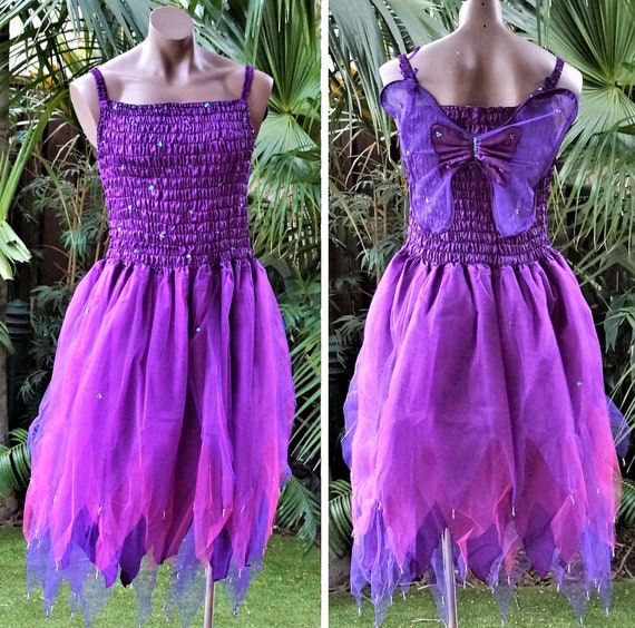 PLUS SIZE Fairy Dress Party Costume with Wings NEON