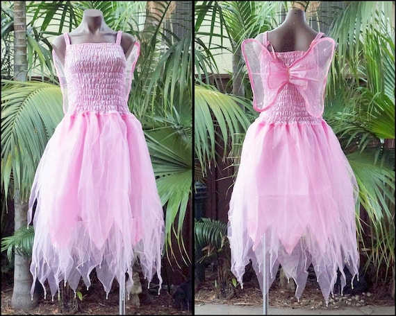 Plus Size Women's Fairy Dress with Wings - (Size: aus 18-24) - Light Pink