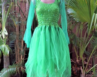 CHILD&#39;S SIZE 12-14 Fairy Dress Dance Ballet Costume - Forest Green Tinkerbell