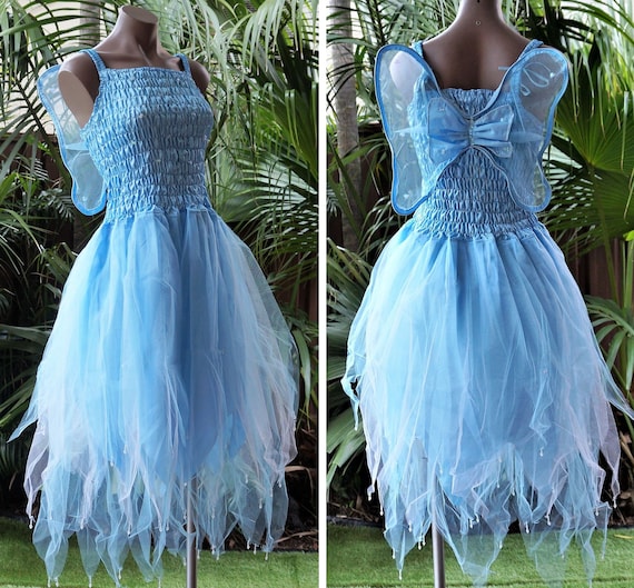 PLUS SIZE Women's Fairy Dress Party Snow Queen Costume with Wings - Light Blue PLUS SIZE Women's Fairy Dress Party Snow Queen Costume with Wings - Light Blue