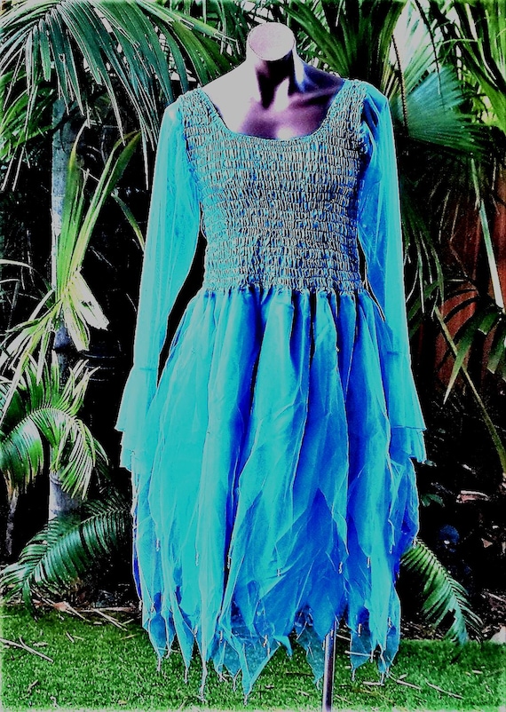 PLUS SIZE Women's Fairy Dress With Sleeves and Wings - (size: AUS 18-24)-  Aqua & Fushia - Etsy