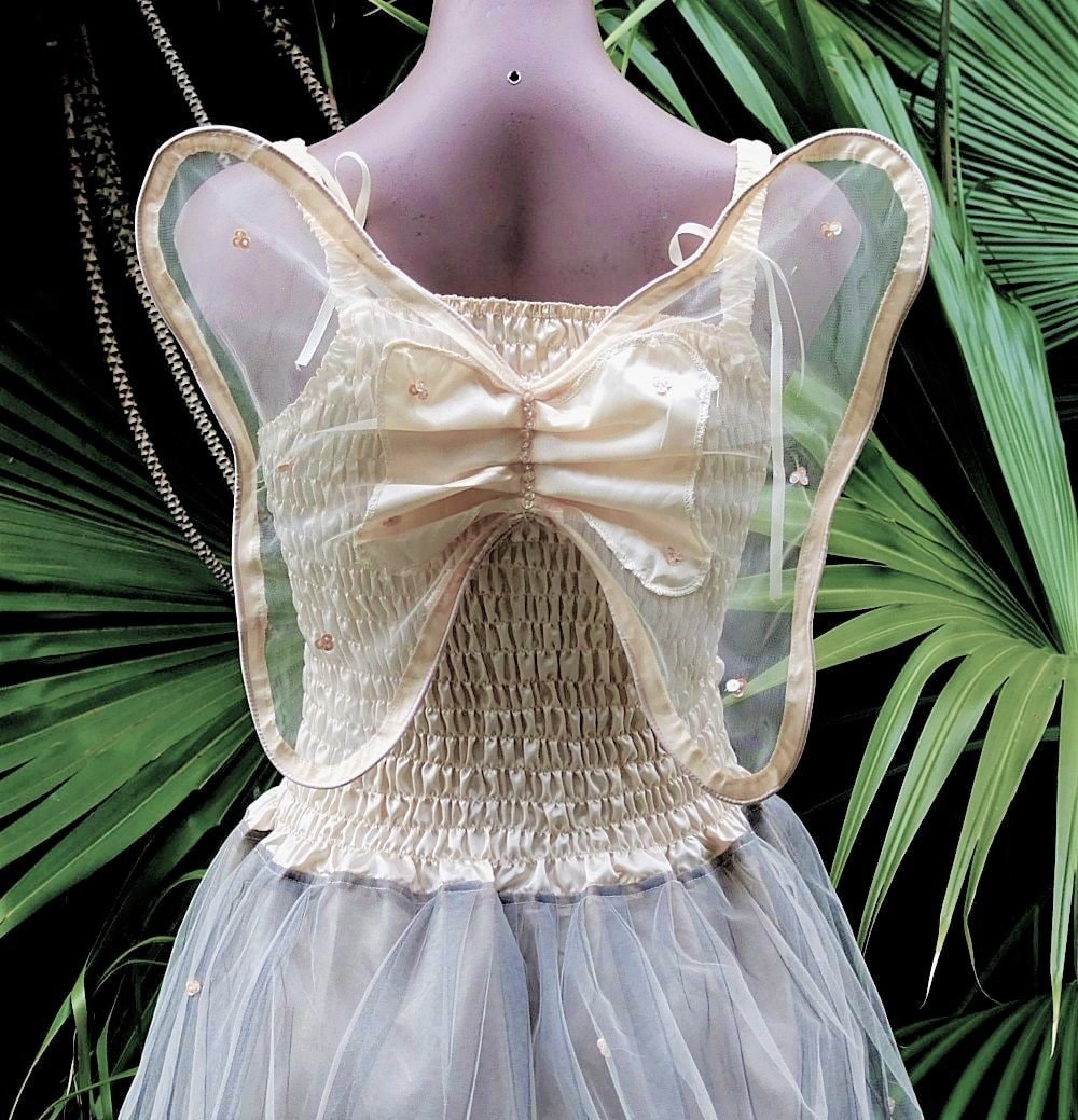 PLUS SIZE Women's Fairy Dress with Wings - (Size: AUS 18-24) - Cream & Silver PLUS SIZE Women's Fairy Dress with Wings - (Size: AUS 18-24) - Cream & Silver