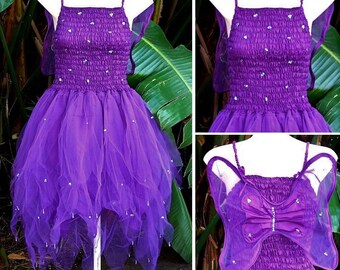 PLUS SIZE Women&#39;s Fairy Dress with Wings - (Size: AUS 18-24)- Purple