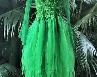 PLUS SIZE Women&#39;s Fairy Dress with Sleeves - (Size: AUS 18-24) - Forest Green