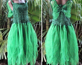 Fairy Dress (with Wings) - Women's ONE SIZE (Aus 8-16) - Forest Green