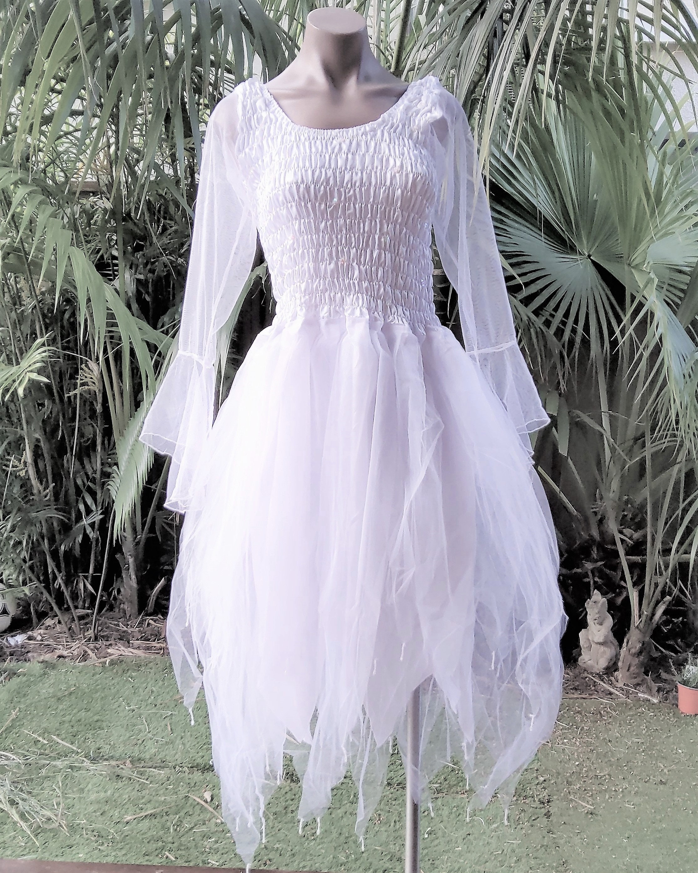 PETITE SIZE (16 Years) - Fairy Dress With Sleeves - White