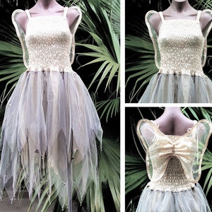 Robe de fée avec ailes pour femmes TAILLE PLUS - (Taille: AUS 18-24) - Crème et Argent