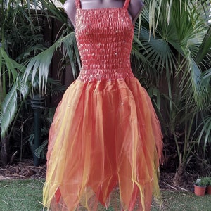 Fairy Dress - Women's ONE SIZE (Aus 8-16) - Orange & Gold