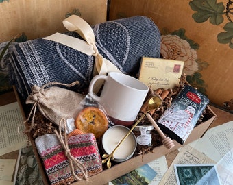 Warm & Cozy Hygge Blanket Gift, Get Well Soon Gift Box, Thinking Of You, Gender Neutral, Housewarming, Sending Good Vibes, Valentine's Gift