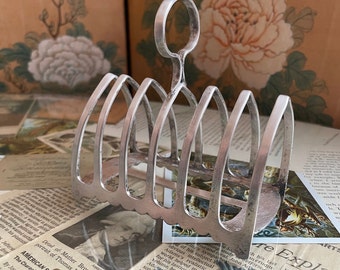 Antique 1920's James Dixon & Sons Silver Plated Toast Rack 6 Slot Gothic Style Arch Art Deco