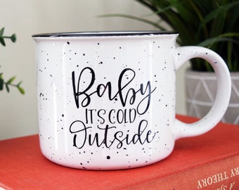 campfire mug baby its cold outside christmas mug holiday mug snow camping white speckled ceramic coffee mug campfirechristmas cup - Cheap Christmas Mugs campfire mug baby its cold outside christmas mug holiday mug snow camping white speckled ceramic coffee mug campfirechristmas cup - Cheap Christmas Mugs