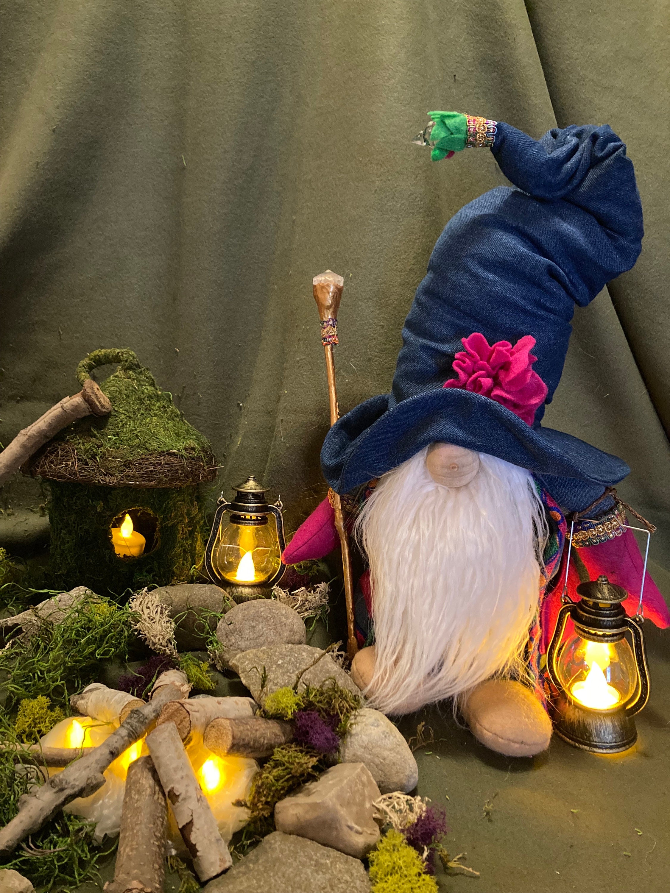 Faux Fur Gnome Beard Wood Gnome Nose Kit DIY Colorful Gnome Beard Handmade  Craft Decoration Santa Dwarf Beard Party Cosplay Supplies for Halloween
